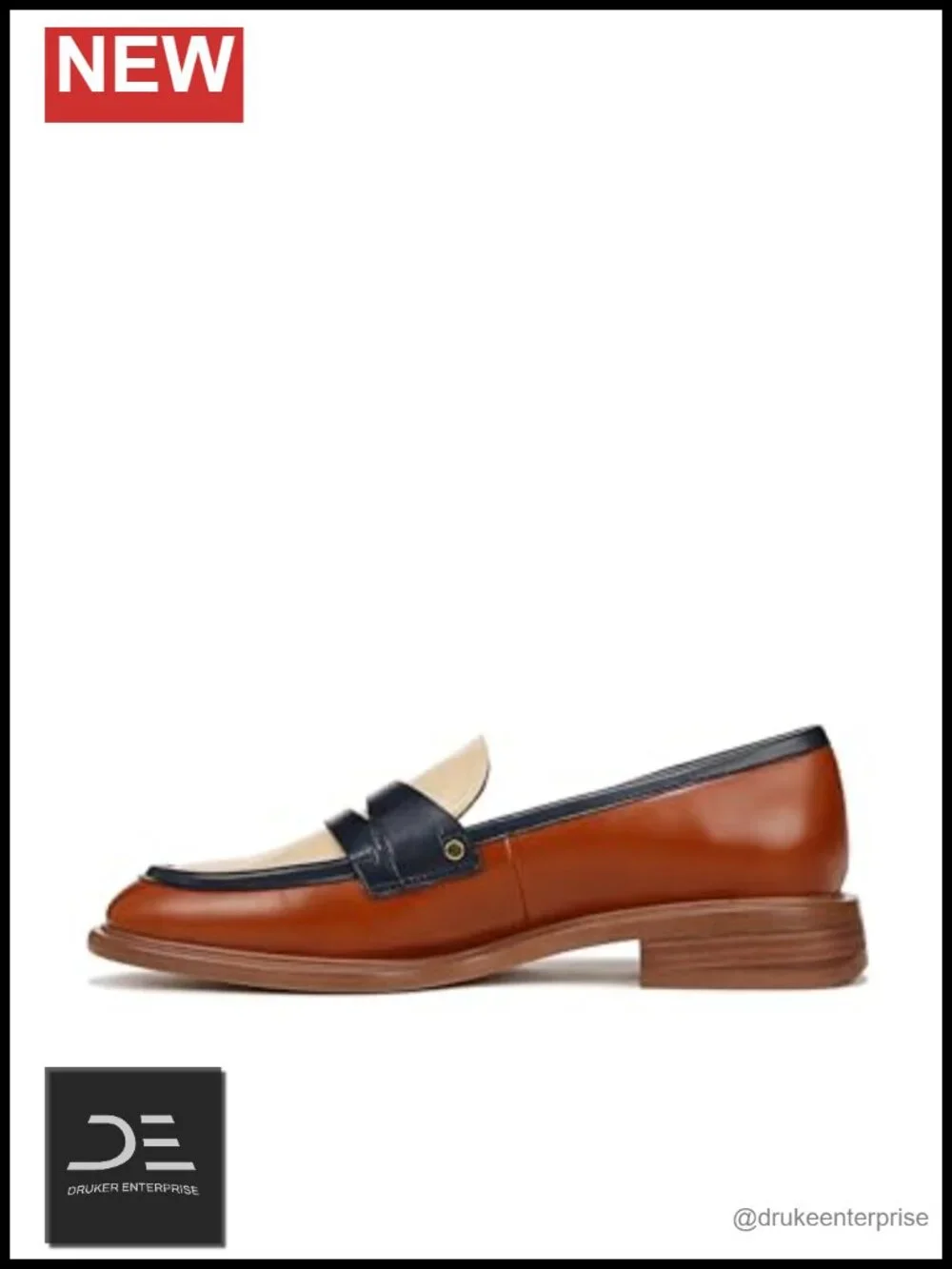 Women's Edith Slip On Loafers Faux Leather Suede Block Heel Almond Toe